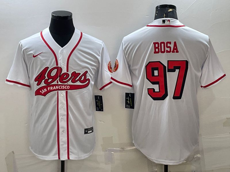 Men San Francisco 49ers #97 Bosa White 2022 Nike Co branded NFL Jerseys
